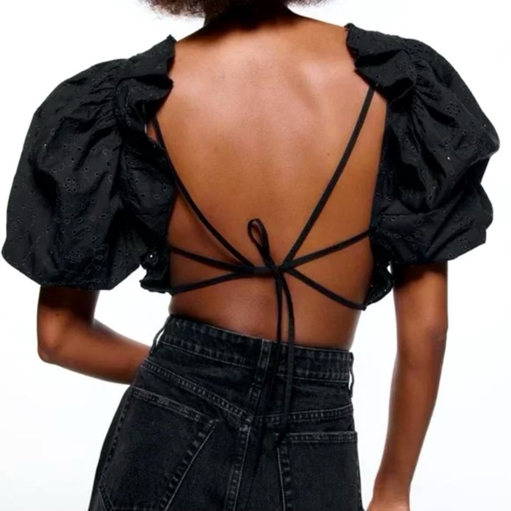 Zara Cropped Open Back Top